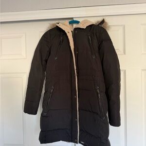 Ralph Lauren Black Puffer Coat with Cream Lining